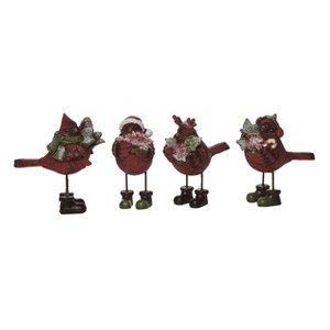 Transpac Resin Dressy Cardinal Figurine Set of 4 Christmas Home Decorations - 1 of 1