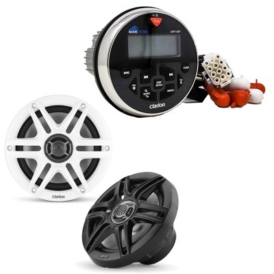 Clarion GR1BT Marine Gauge Radio and CMS-651-SWB 6.5" Marine speaker bundle