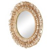 Olivia & May 31"x31" Rattan Handmade Woven Looped Wall Mirror: Farmhouse Style, No Assembly Required - 4 of 4