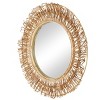 Olivia & May 31"x31" Rattan Handmade Woven Looped Wall Mirror: Farmhouse Style, No Assembly Required - image 4 of 4