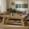 Hommoo 47.24" Farmhouse Rectangular Coffee Table, 2-Tier Storage Center Table - 3 of 4