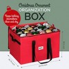 Hold N' Storage - Christmas Storage Container Box Stores Up to 54 - 3" Ornament with Adjustable Dividers to Protect and Store Holiday Décor - Red - 3 of 4