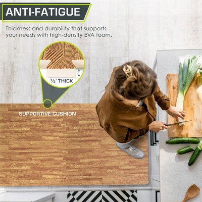 Light Oak Wood Grain EVA Foam Interlocking Floor Tiles, 72" x 48"