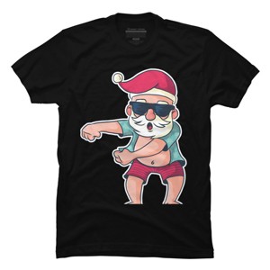 Men's Design By Humans Funny Christmas Flossing Santa By rasok T-Shirt - 1 of 4
