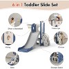 Multi-Functional Slide & Swing Set for Toddler - Freestanding Kids Slide, White&Blue - 4 of 4