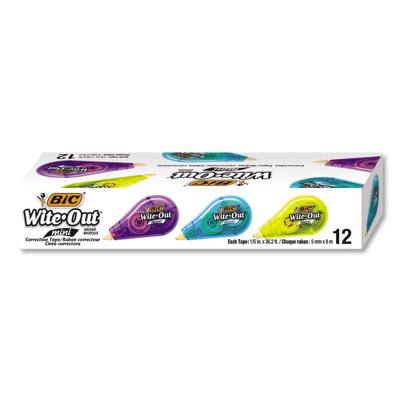 BIC Mini Correction Tape Non-Refillable 1/2 w x 26.2 ft Assorted WOTM11, 2 of 10