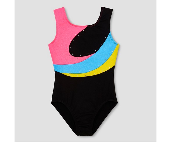 Freestyle by Danskin Girls' Gymnastics Leotards - Black/Pink XS