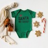 The Juniper Shop Santa We Good Glitter Baby Bodysuit - 12 Month - Kelly - 2 of 3
