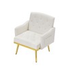 PAGED Velvet Accent Chairs,Tufted Arm Chair with Metal Legs,Comfy Chairs for Living Room,Bedroom - 4 of 4