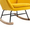 NicBex Teddy Fabric Glider Rocking Chair,Upholstered Nursery Rocking Chairs with High Backrest and Armrests,Nursing Chair for Bedroom - 4 of 4