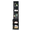 Karl HomeStanding 5 Compartments 1 Drawer 1 Door MDF Barber Cabinet Black - 2 of 4