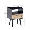 NicBex Rattan Woven Side Table with Drawer, Storage End Table Living Room with Solid Wood Legs, 15.75" Small Table Sofa Table, Bedroom Nightstand - 2 of 4