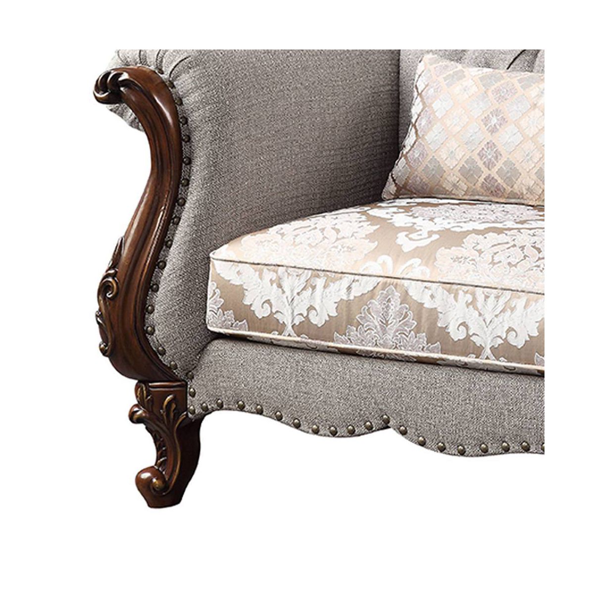 48" Miyeon Fabric Chair Cherry - Acme Furniture - thumbnail 7