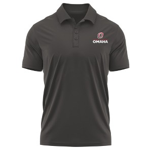 University of Nebraska at Omaha Adult Polo Left Chest Logo, Athletic Heather - 1 of 4