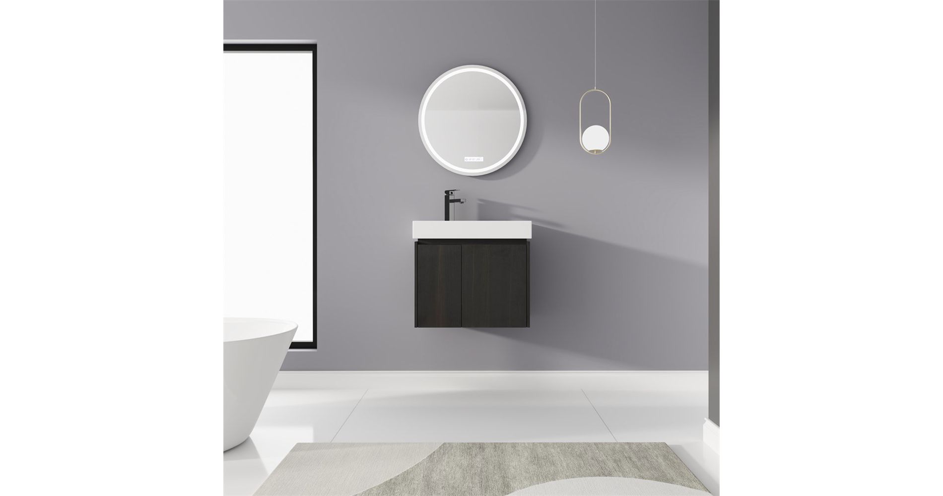 24'' Floating Bathroom Vanity with Sink, Single Sink Bathroom Vanity for Small Space, Wall Mounted Bathroom Vanity Combo Set For Home Bathroom Black