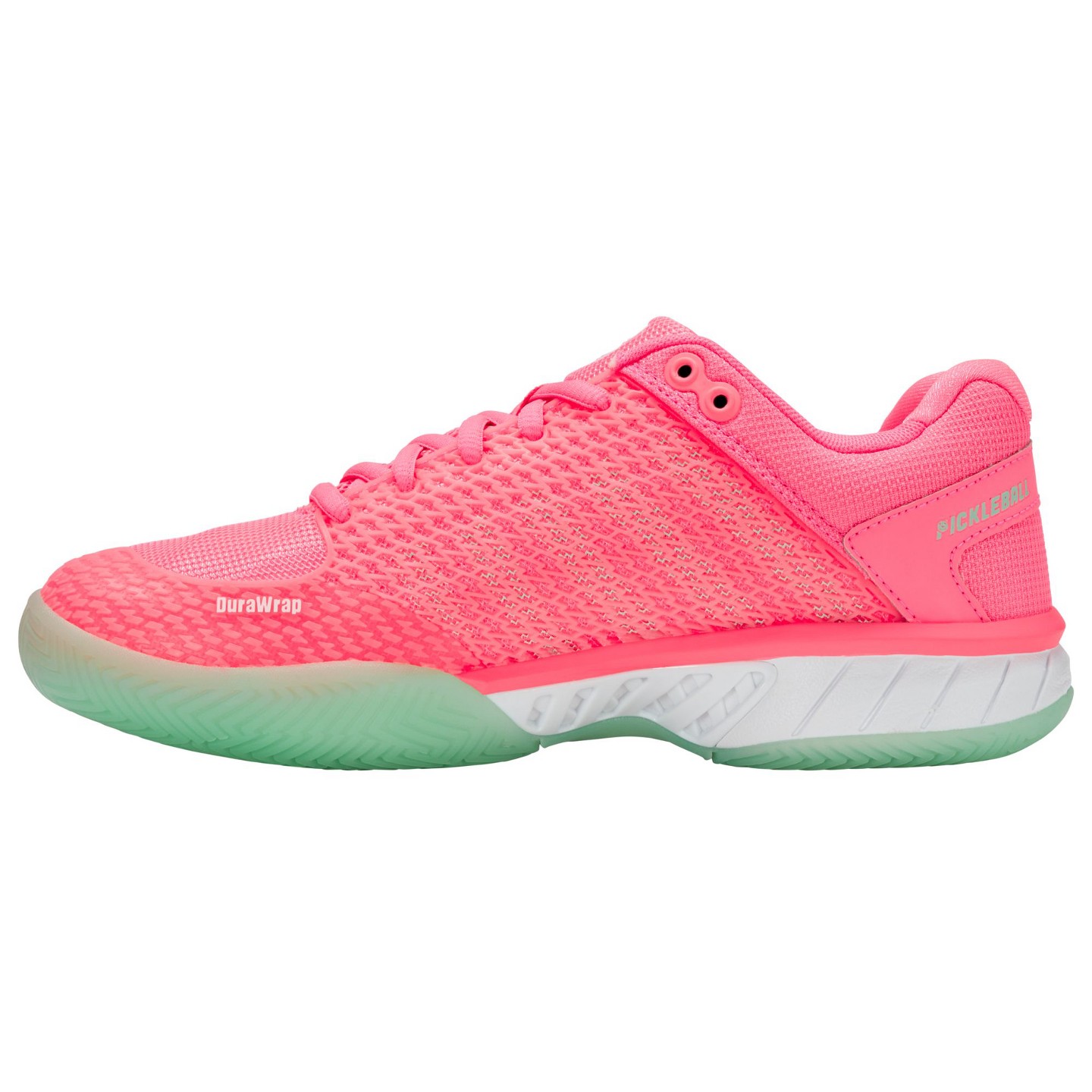 Женские кроссовки K-Swiss Express Light Pickleball Shoe (Neon Pastel Pink/Neon Mint/White), цвет: Розовый — фото 5
