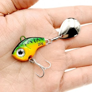 Metal vibrating fishing bait with rotating blades, ultra long cast freshwater saltwater false bait - 1 of 2
