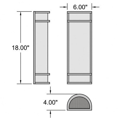 Black Metal 18" LED Outdoor Wall Sconce with Acrylic Diffuser