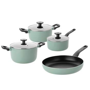 BergHOFF Sage and Slate Non-stick Aluminum 7Pc Cookware Set with Glass Lid