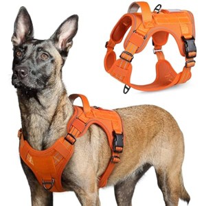 rabbitgoo Tactical Dog Harness for Large Dogs, Vest with Handle & Molle, Easy Control for Training Walking, Adjustable Reflective Straps, Orange, L - 1 of 1