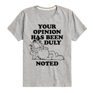 Boys' - Garfield - Your Opinion Has Been Duly Noted Short Sleeve Graphic T-Shirt - 1 of 4