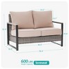 Sonkuki Loveseat Sofa, All-Weather PE Rattan Wicker Set Patio Conversation Couch with Cushion - 3 of 4
