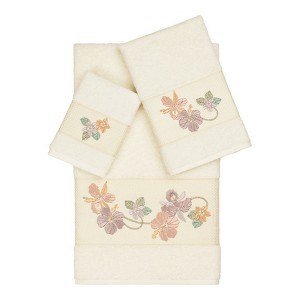 Linum Home Textiles 100% Turkish Cotton CAROLINE Embellished Towel Set - 1 of 4