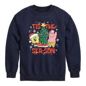Boys' - SpongeBob SquarePants - Tis The Season Graphic Long Sleeve Fleece Sweatshirt - 1 of 4