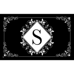 Briarwood Lane Everyday Doormat 30x18 Indoor Outdoor Black and White Monogram S Doormat - 1 of 4