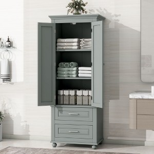 NicBex Tall Bathroom Storage Cabinet with 2/3 Drawers,Freestanding Bathroom Cabinet with Adjustable Shelves,Storage Cabinet for Bathroom,Office - 1 of 4
