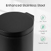 Aoibox Small Black Trash Can with Lid and Foot Pedal, Mini Round Wastebasket for Bathroom, Bedroom, Office, 1.2 Gallons Capacity, Matte Black - 3 of 4