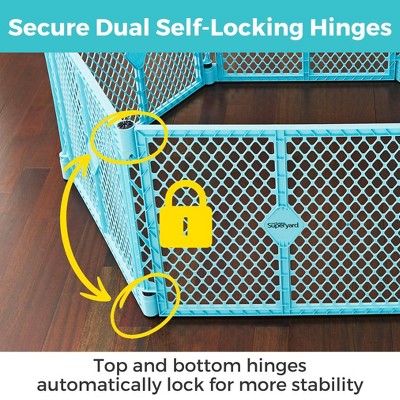 Aqua Blue 6-Panel Indoor Outdoor Baby Playpen