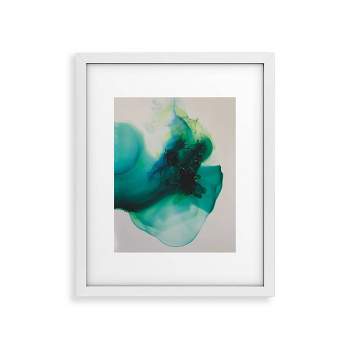 24" x 36" Duckyb Anahata Heart Chakra Framed Art Print Modern White/Green - Deny Designs