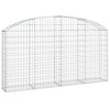 vidaXL Galvanized Iron Arched Gabion Basket, Decorative and Sound-Insulating Garden Barrier with Durable Construction and Wide Application, Silver - 2 of 4