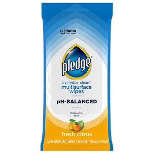 Pledge Fresh Citrus Multisurface Cleaning Wipes - 25ct - 1 of 4