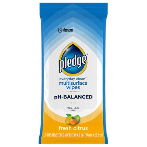 Pledge Fresh Citrus Multisurface Cleaning Wipes - 25ct : Target