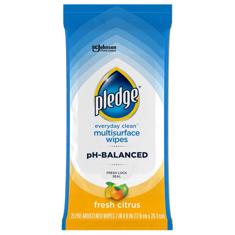 Pledge Fresh Citrus Multisurface Cleaning Wipes - 25ct, 1 of 16