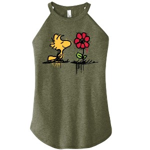 Women's - Peanuts - Woodstock Rose Graphic High Neck Tank - 1 of 3