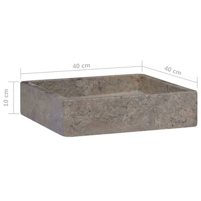 Gray Marble Square Vanity Sink 15.7 in.