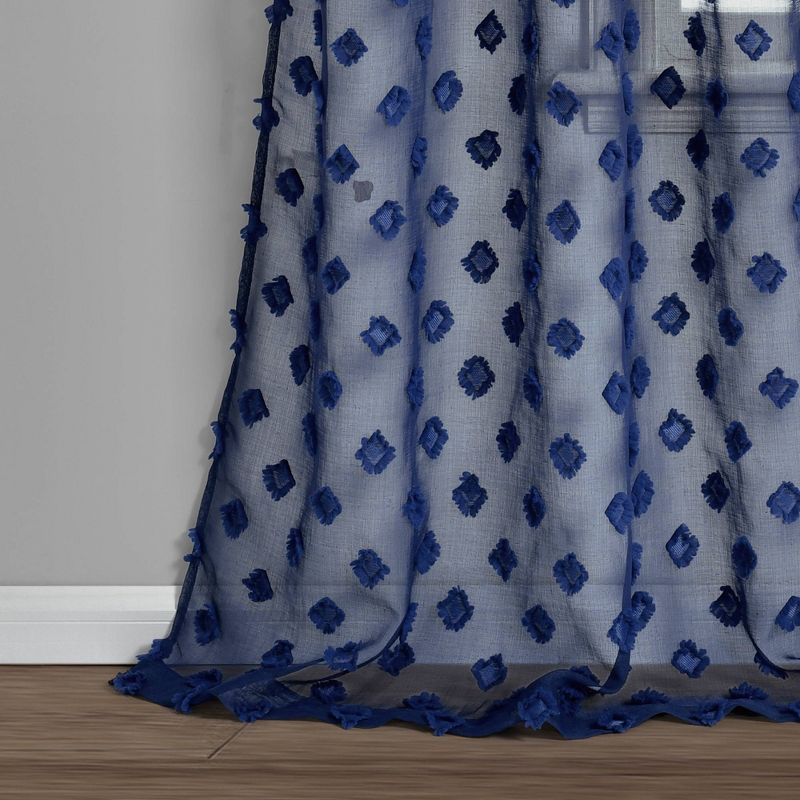 Set of 2 (84"x38") Textured Dot Grommet Sheer Window Curtain Panels - Lush Décor, 5 of 8
