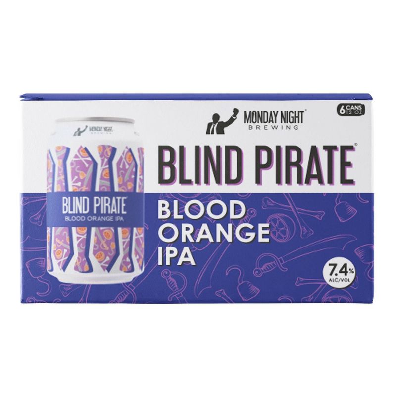 Monday Night Blind Pirate Blood Orange IPA Beer - 6pk/12 fl oz Cans, 1 of 2