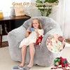 Bean Bag Chair, Comfy Bean Bag Sofa with Back Support, Soft Faux Fur Bean Bag Chair for Adults and Kids, Stuffed Floor Sofa - 3 of 4