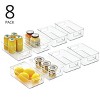 mDesign Small Plastic Kitchen Storage Container Bin with Handles, 8 Pack, Clear, USA Made - 2 of 4