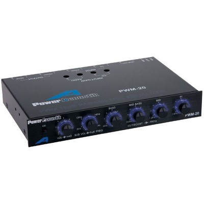 Power Acoustik PWM-20 4 Variable Band Parametric Car Audio Amplifier Equalizer with 2 Selectable Balanced Inputs and Volume & Fader Controls