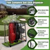 MOEPISY Golf Bag Storage Rack for Garage Fits 2 Bags, Heavy Duty Metal Golf Bag Organizer with Wheels - 4 of 4