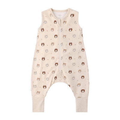 Owlivia Organic Cotton 1.0 Tog Sleeping Bag with Legs, Sleeveless Wearable Blanket- Mini Bears