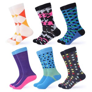 Gallery Seven Men's Funky Colorful Dress Socks 6 Pack - 1 of 4