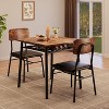 3-Piece Dining Set for 2 with Storage Rack – Metal Frame Square Table & Upholstered Chairs, Space-Saving Apartment Kitchen Set - 3 of 4