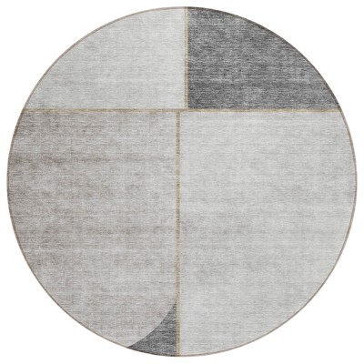 Taupe Beige And Gray Abstract Washable Indoor Outdoor Area Rug
