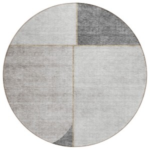 Taupe Beige And Gray Abstract Washable Indoor Outdoor Area Rug - 1 of 4
